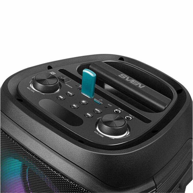 Колонка портативная SVEN PS-800, 100 Вт, TWS, Bluetooth, FM, USB, microSD, LED-дисплей, черная, SV-021511, 513970