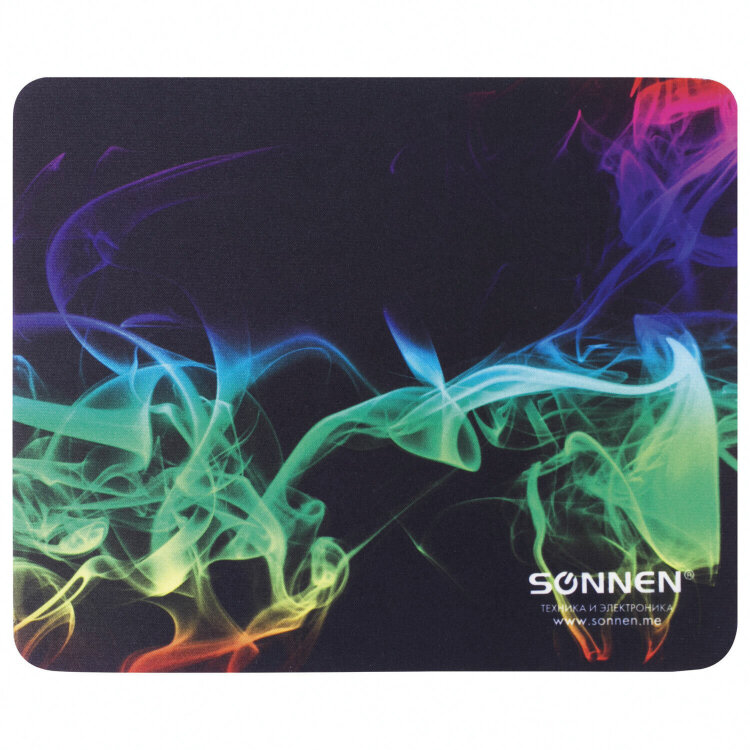Коврик для мыши SONNEN "SMOKE", резина + ткань, 220х180х3 мм, 513289, 513289