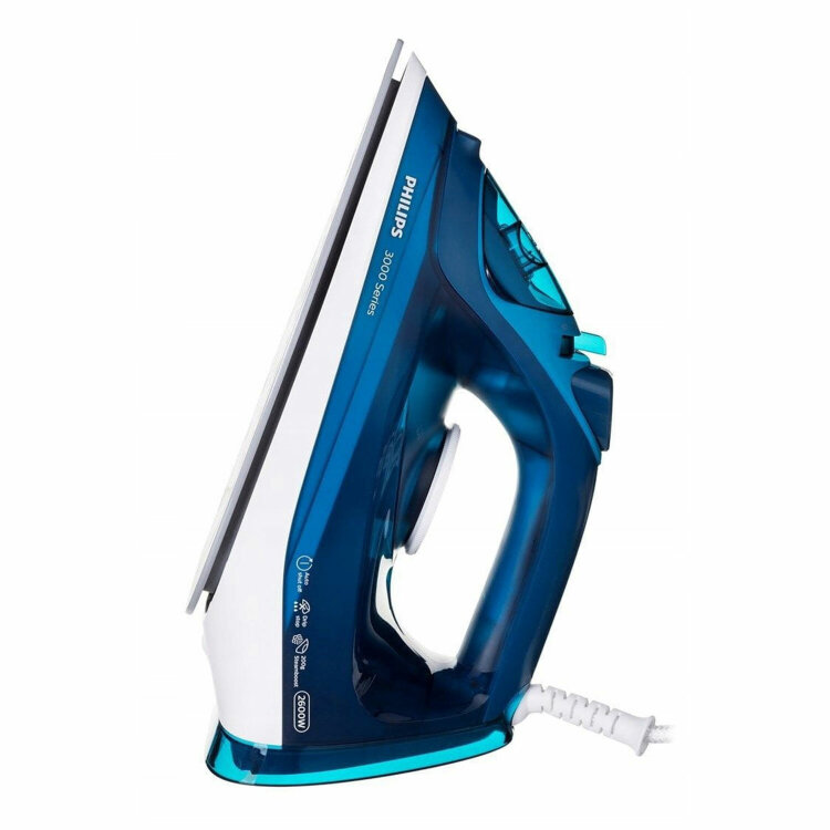 Утюг PHILIPS DST3040/70, 2600 Вт, керамическое покрытие, самоочистка, антикапля, автоотключение, синий, 456943