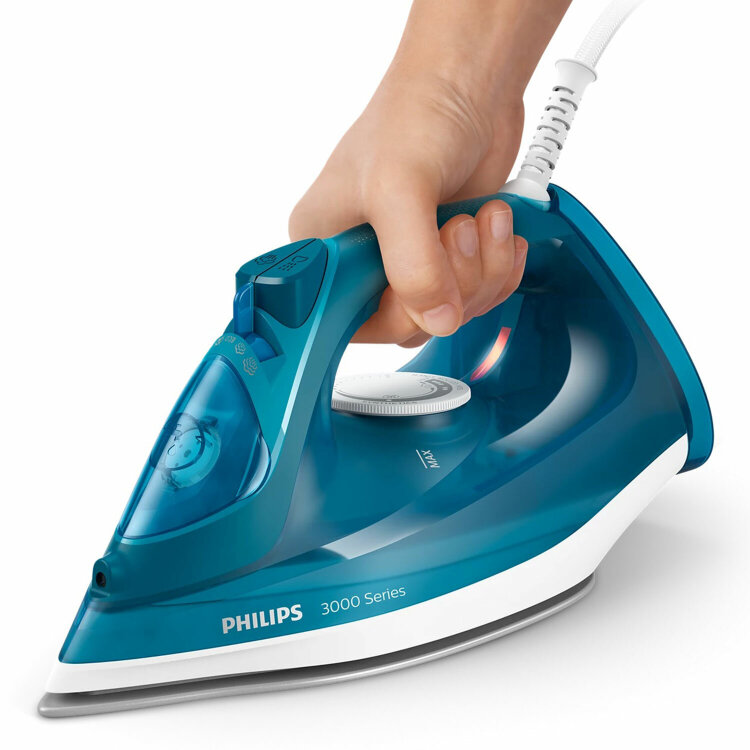 Утюг PHILIPS DST3040/70, 2600 Вт, керамическое покрытие, самоочистка, антикапля, автоотключение, синий, 456943