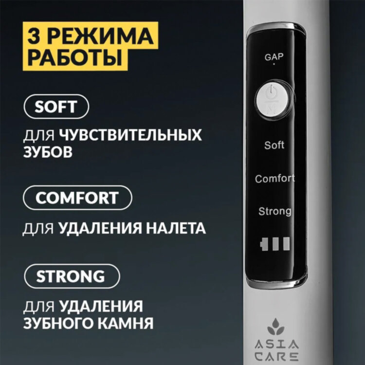 Ультразвуковой скалер ASIACARE S501, портативный, LED-подсветка, 3 режима, 2 насадки, белый, Asia_40, 456562