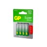 Батарейки КОМПЛЕКТ 4 шт., GP Super G-Tech, AA (LR6,15А), алкалиновые, пальчиковые, ПРОМО 3+1, 15A3/1-2CR4, 455920