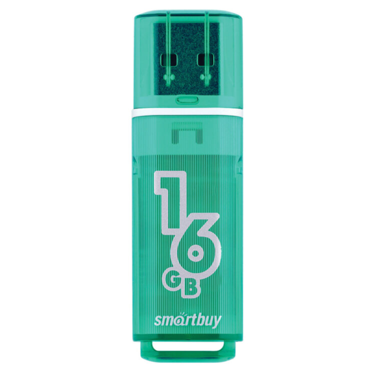 Флеш-диск 16 GB, SMARTBUY Glossy, USB 2.0, зеленый, SB16GBGS-G, 512192