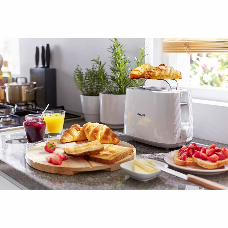 Тостер PHILIPS HD2581/00, 830 Вт, 2 тоста, 8 режимов, пластик, белый, 456940