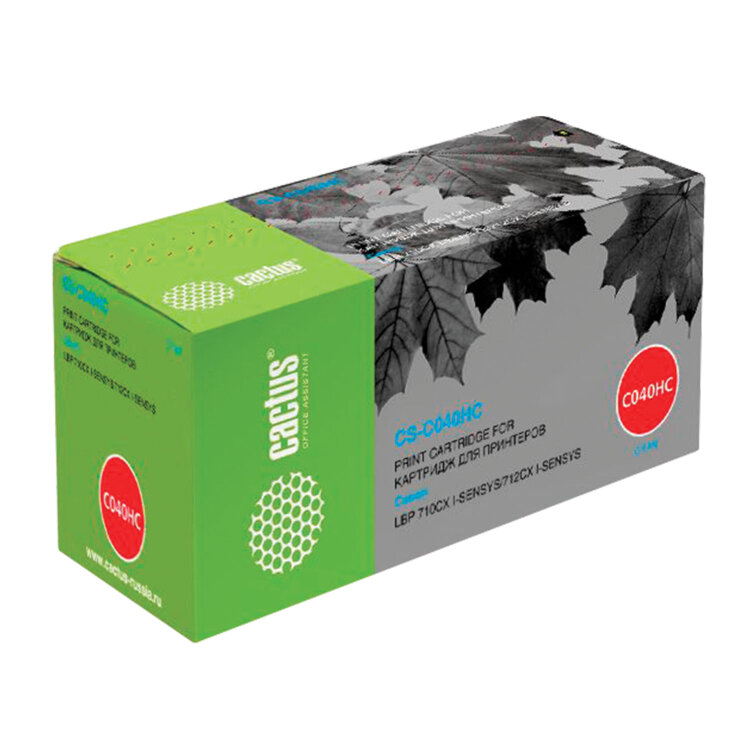 Картридж лазерный CACTUS (CS-040HC) для CANON i-SENSYS LBP-710Cx/712Cx, голубой, ресурс 10000 страниц, CS-C040HC, 362983