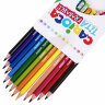 Карандаши цветные стираемые с резинкой CARIOCA "Erasable", 12 цветов, шестигранные, грифель 3 мм, 42897, 181699