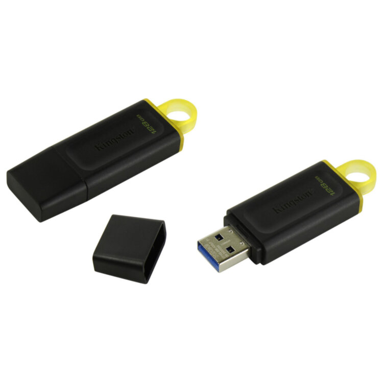 Флеш-диск 128 GB KINGSTON DataTraveler Exodia, разъем USB 3.2, черный/желтый, DTX/128GB, 513639