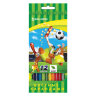 Карандаши цветные BRAUBERG "Football match", 12 цветов, шестигранные, грифель 3 мм, натуральное дерево, 180534, 180534