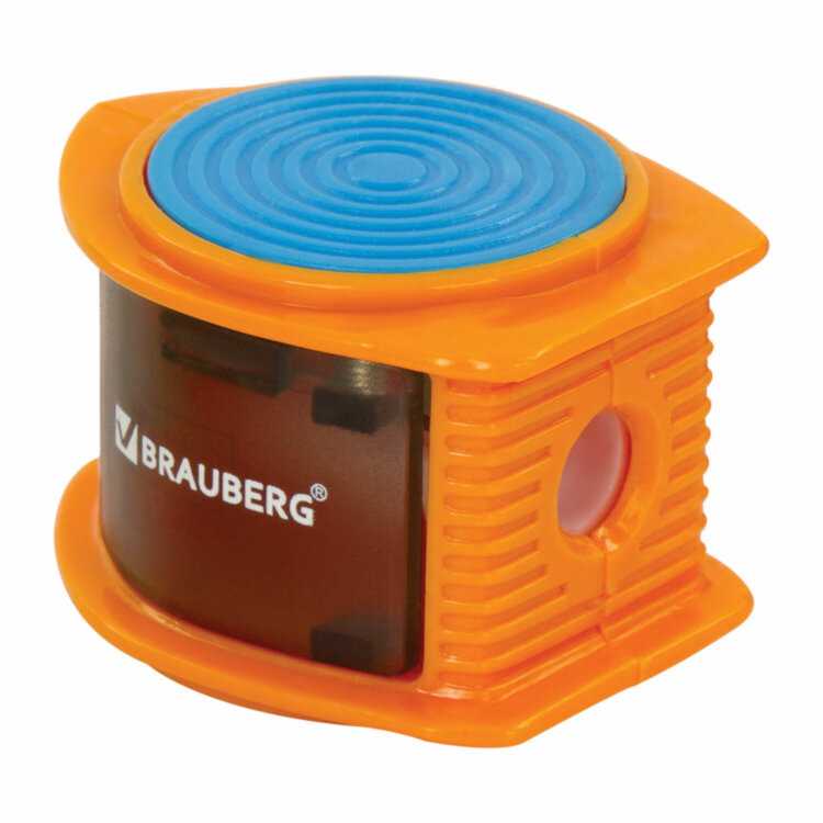 Точилка BRAUBERG "Flash", с контейнером, пластиковая, корпус ассорти, 228472, 24 штук, 228472