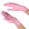 Перчатки нитриловые смотровые SFM Supersoft PINK, Германия, 100 пар (200 штук), размер 6-7, S (малый), розовые, 631517