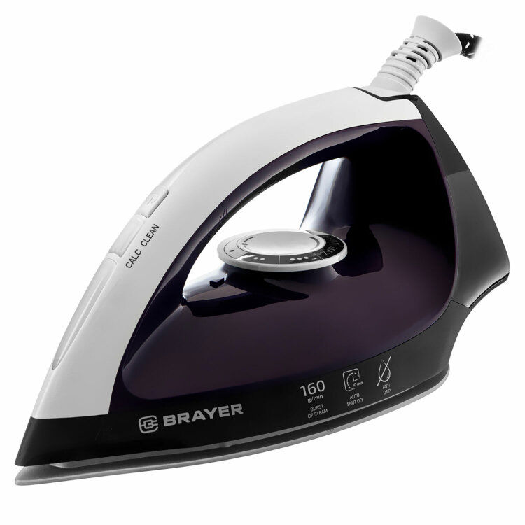 Парогенератор BRAYER BR4152, 2800 Вт, 6,5 Бар, пар 160 г/мин, паровой удар 480 г/мин, 1,8 л, фиолетовый, 456613