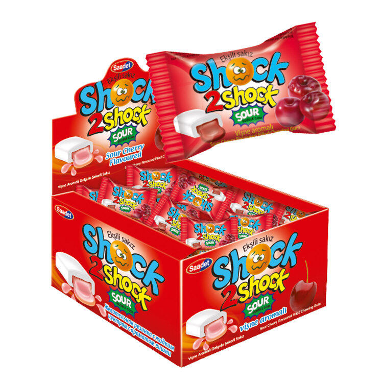 Жевательная резинка "SHOCK 2 SHOCK" вишня, 4 г, КАНДИ КЛАБ, GUM080, 200 штук, 624351