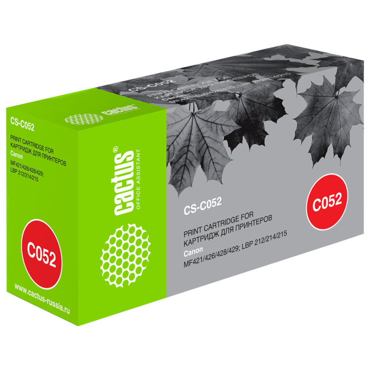Картридж лазерный CACTUS (CS-C052) для Canon MF421/426/428/429/LBP 212/214/215, ресурс 3100 страниц, 363677