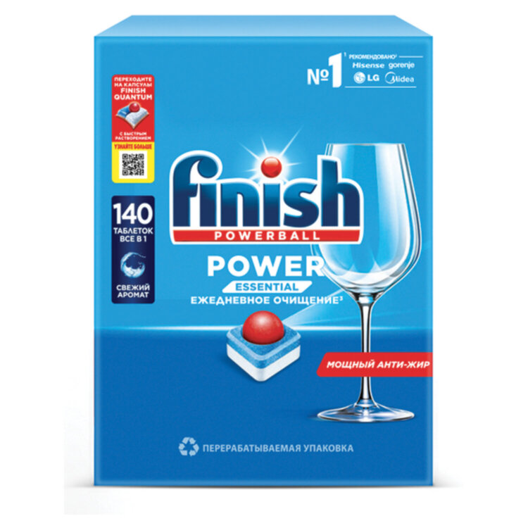 Таблетки для посудомоечных машин 140 шт., FINISH Powerball, 3265808, 701773