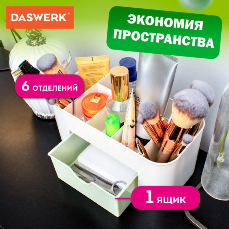 Органайзер для хранения косметики, канцтоваров, мелочей MINI 22х10,5х11 см, DASWERK (ДАСВЕРК), 608479, 608479