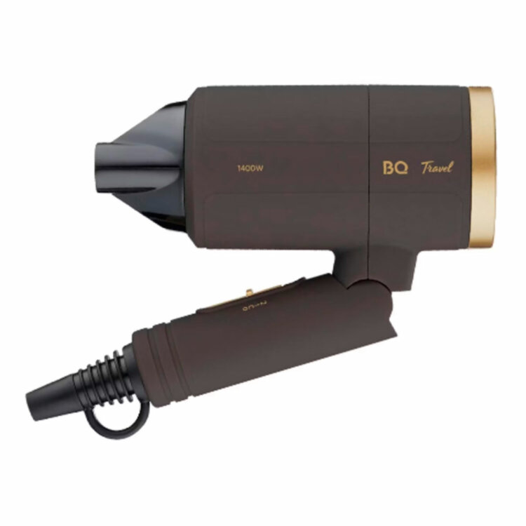 Фен BQ (БИ-КЬЮ) HD1212M, 1400 Вт, 2 скорости, 2 температурных режима, ионизация, коричневый, 86189100, 457551