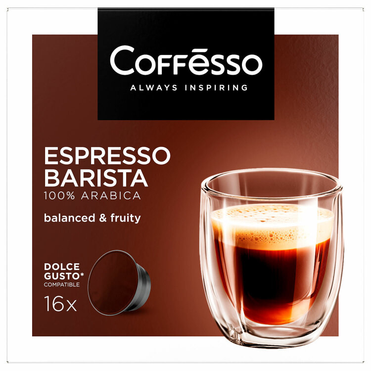 Кофе в капсулах COFFESSO "Espresso Barista" для кофемашин Dolce Gusto, 16 порций, 102154, 624182