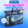 Папка для рисунков и чертежей с ручками BRAUBERG А3, пластик, молния сверху, "Звездное небо", 274540, 274540