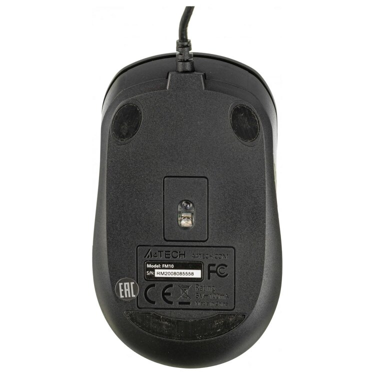 Мышь проводная A4TECH Fstyler FM10, USB, 3 кнопки + 1 колесо-кнопка, оптическая, черная, 1147673, 513923