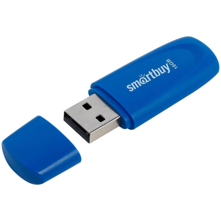 Флеш-диск 16 GB SMARTBUY Scout USB 2.0, синий, SB016GB2SCB, 513763