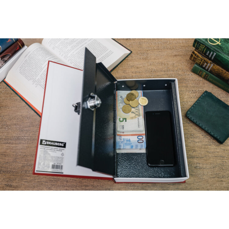 Сейф-книга "Ревизор", 55х155х240 мм, ключевой замок, BRAUBERG, 291052, 291052