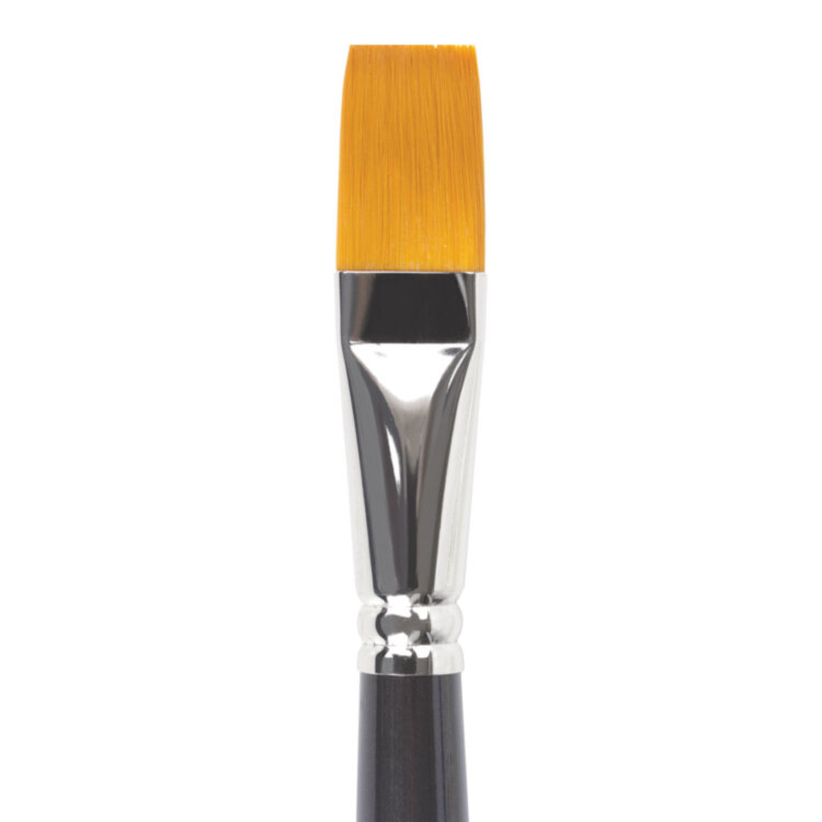 Кисть художественная профессиональная BRAUBERG ART CLASSIC, синтетика жесткая, плоская, № 20, длинная ручка, 200672, 200672
