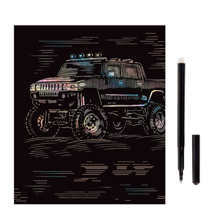 Гравюра с эффектом голографии "Hummer (Хаммер)", 18х24 см, основа, штихель, LORI, Гр-208, 661141