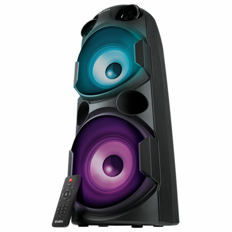 Колонка портативная SVEN PS-750, 80 Вт, TWS, Bluetooth, FM, USB, microSD, LED-дисп, черная, SV-019617, 513971