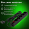 Сетевой фильтр SONNEN U-3513, 5 розеток, с заземлением, выключатель, 10 А, 3 м, черный, 513489, 513489
