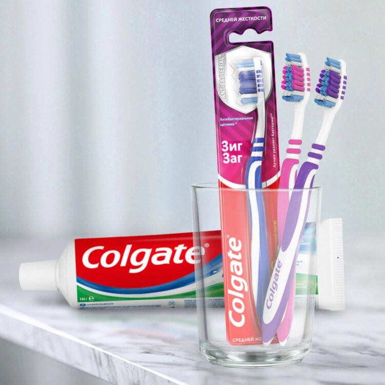 Зубная щетка COLGATE "Зиг заг", средней жесткости, 7610196003544, 609064