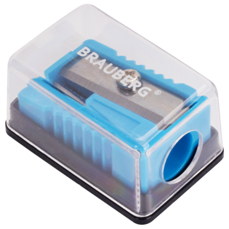 Точилка BRAUBERG "Assistant Mini", с контейнером, пластиковая, корпус ассорти, 228458, 24 штук, 228458