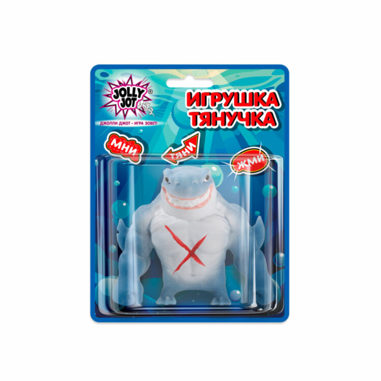 Игрушка-антистресс "АКУЛА", 10 см, ассорти, 4 цвета, блистер, JOLLY JOT (ДЖОЛЛИ ДЖОТ), 665780, 12 штук, 665780