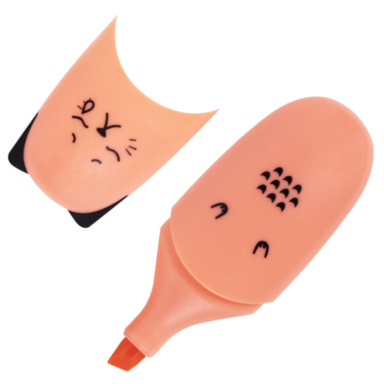 Текстовыделитель мини BRAUBERG KIDS "CUTE CATS PASTEL", АССОРТИ В ПЛАСТИКОВОЙ БАНКЕ, линия 1-5 мм, 152434., 35 штук, 152434