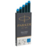 Картриджи чернильные PARKER "Cartridge Quink", КОМПЛЕКТ 5 штук, смываемые чернила, синие, 1950383, 142386