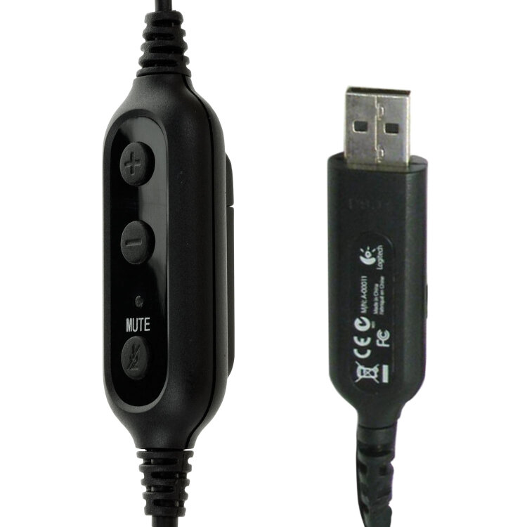 Наушники с микрофоном (гарнитура) LOGITECH PC 960, проводная, компьютерная, 2,4 м, стерео, USB, черная, 511386
