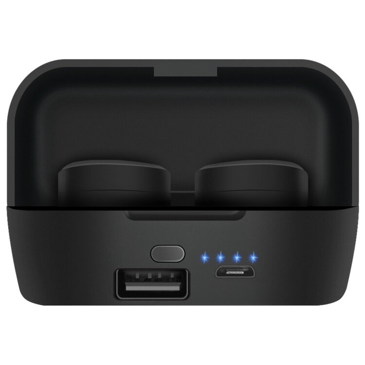 Наушники с микрофоном (гарнитура) DEFENDER TWINS 639, Bluetooth, беспроводные, черные, 63639, 513623