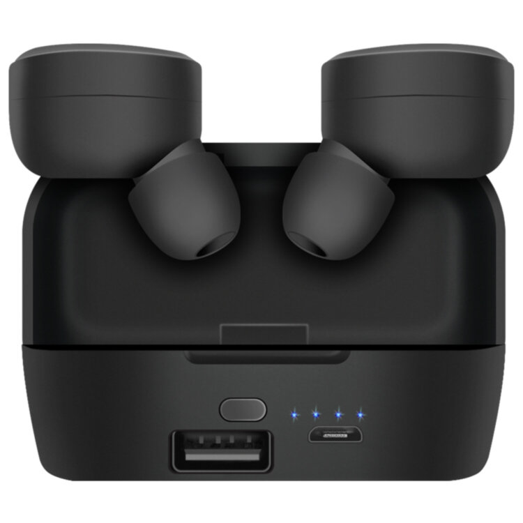 Наушники с микрофоном (гарнитура) DEFENDER TWINS 639, Bluetooth, беспроводные, черные, 63639, 513623
