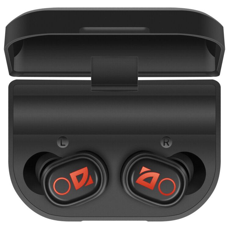 Наушники с микрофоном (гарнитура) DEFENDER TWINS 639, Bluetooth, беспроводные, черные, 63639, 513623