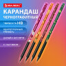 Карандаш чернографитный с принтом BRAUBERG "JUICY FRUIT", 1 шт., HB, с ластиком, корпус ассорти, 182017, 72 штук, 182017