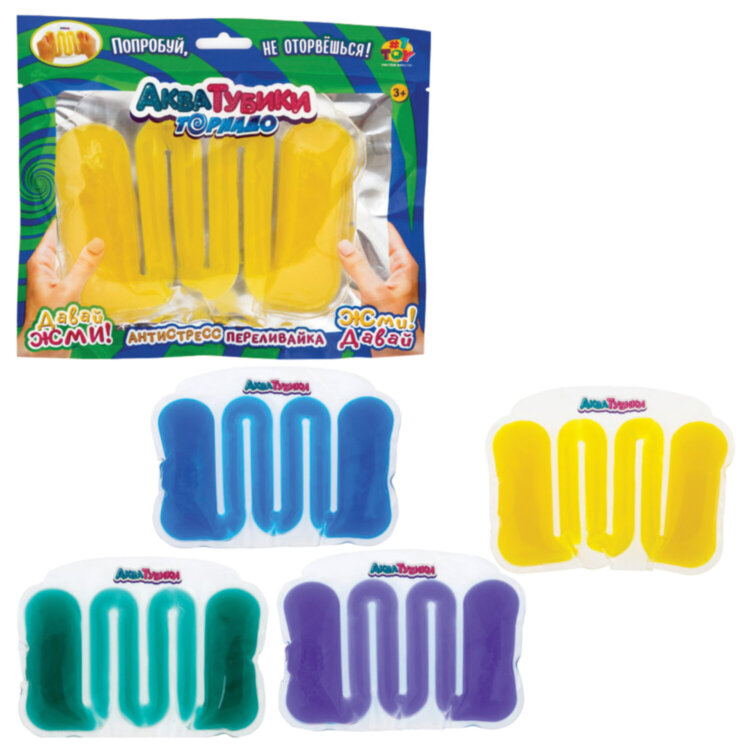 Антистресс-переливайка "АКВАТУБИКИ", АССОРТИ, 12 видов, 1TOY, 12 шт., 666158