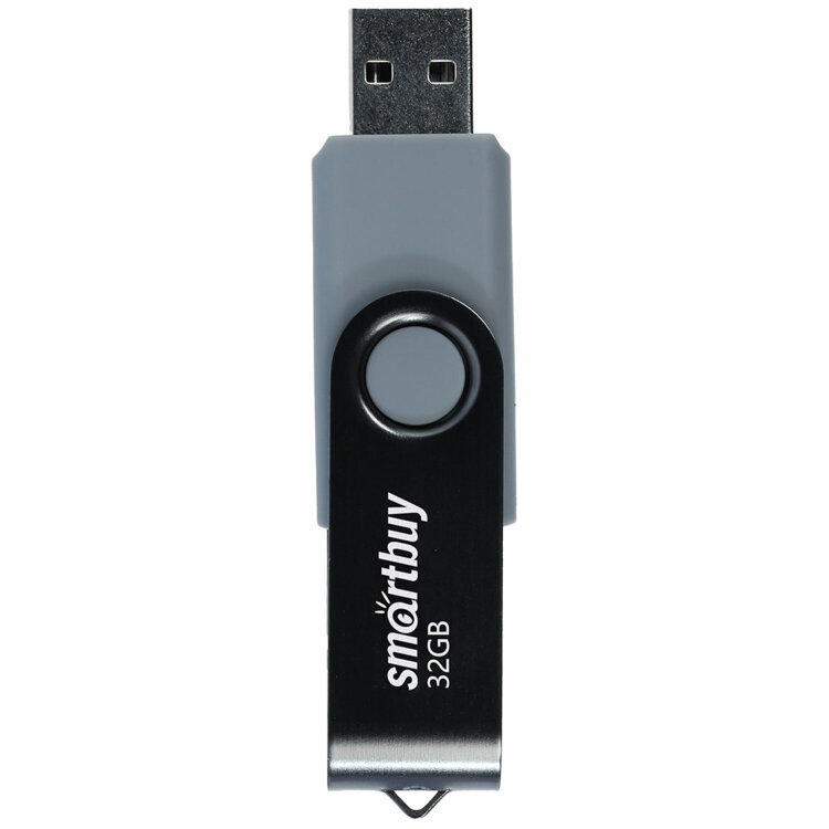 Флеш-диск 32 GB SMARTBUY Twist USB 2.0, черный, SB032GB2TWK, 513909