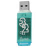 Флеш-диск 32 GB, SMARTBUY Glossy, USB 2.0, зеленый, SB32GBGS-G, 512784