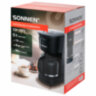 Кофеварка капельная SONNEN CM1095, 900 Вт, объем 1,8 л, подогрев кофе, противокапельная система, черная, 456334, 456334