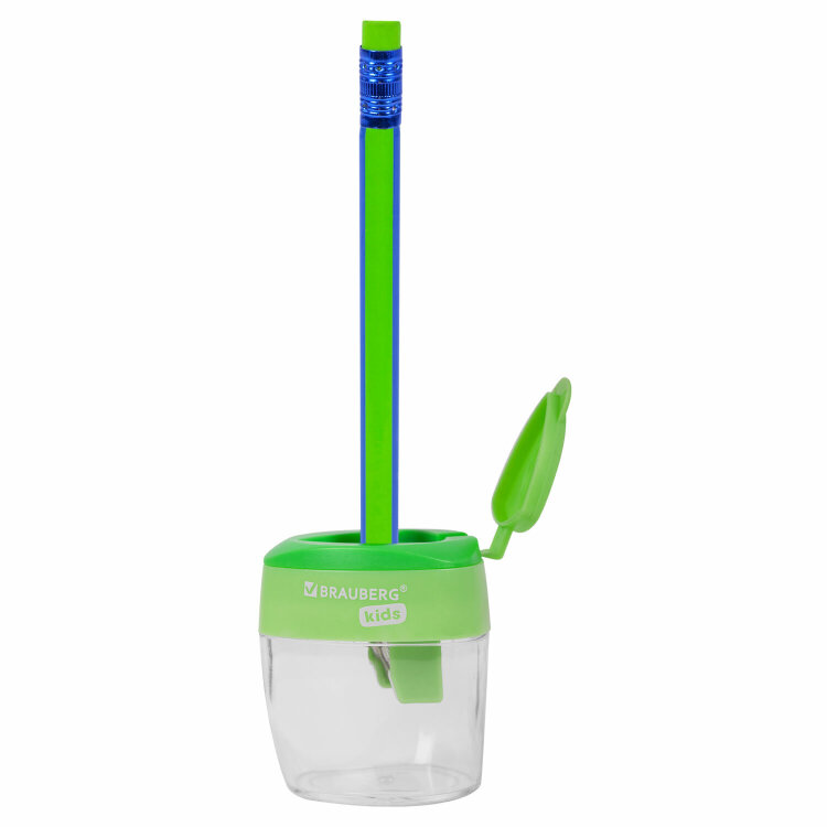 Точилка BRAUBERG KIDS "MAXI", 2 отверстия, с большим контейнером, трехгранный корпус, цвета ассорти, 271945, 12 штук, 271945