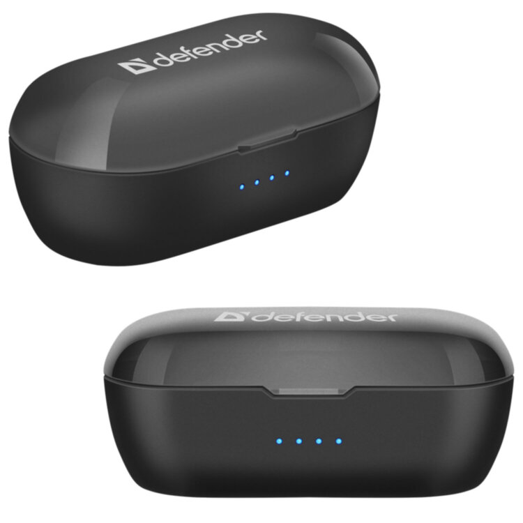 Наушники с микрофоном (гарнитура) DEFENDER TWINS 638, Bluetooth, беспроводные, черные, 63638, 513621
