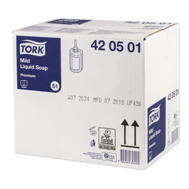 Картридж с жидким мылом одноразовый TORK (Система S1) Premium, 1 л, 420501, 600296
