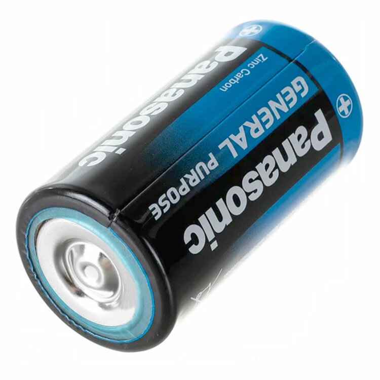 Батарейки КОМПЛЕКТ 2шт., PANASONIC D R20 (373), солевые, в пленке, 1.5 В, 450407