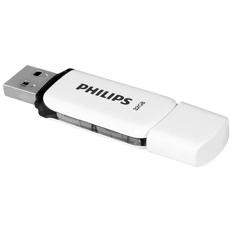 Флеш-диск 32 GB PHILIPS SNOW, разъем USB 2.0, черный, FM32FD70B/97, 514079