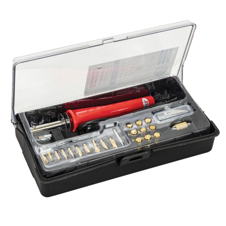 Набор для выжигания и пайки, 20 насадок + нож, в пластиковом кейсе, BRAUBERG, 664701, 664701