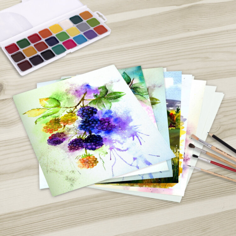 Папка для акварели БОЛЬШАЯ А3, 10 л., 270 г/м2, мелкое зерно, BRAUBERG ART CLASSIC, "Причал", 114399, 114399